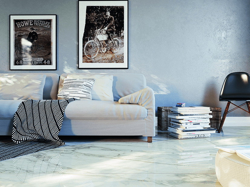 9 tendências de revestimentos em 2015 arquidicas Sala de casa sofisticada com o piso porcelanatoiso